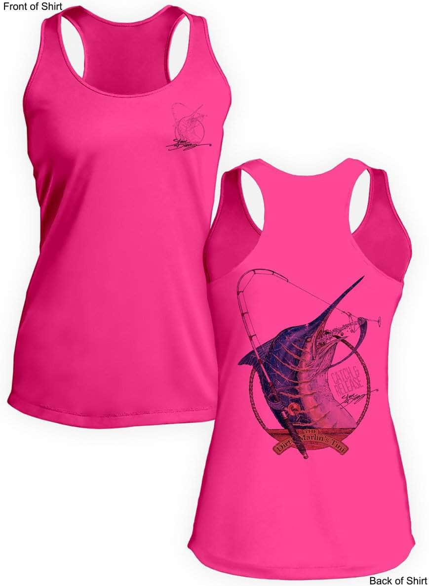 Dirty Marlin- Ladies Racerback Tank-100% Polyester